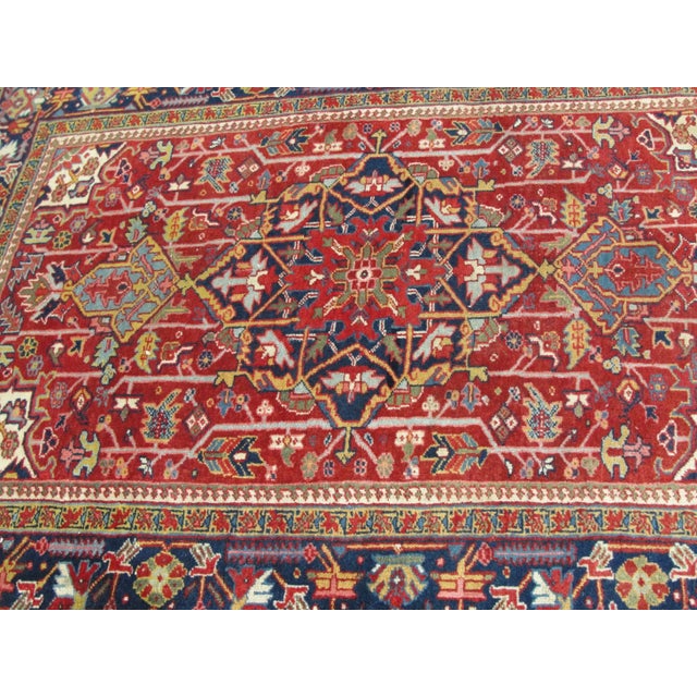 Textile Antique Persian Heriz Rug-3"7" X 5' For Sale - Image 7 of 9