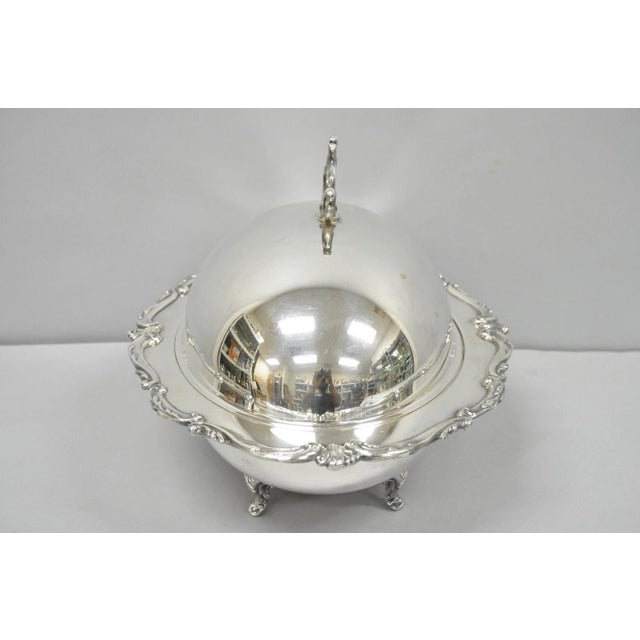 Vintage Eton Victorian Silver Plated Large Oval Covered Warming Dish Platter For Sale - Image 11 of 18