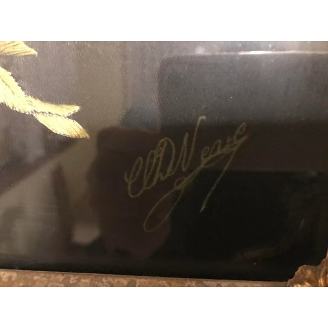 Framed Image Woven on Silk, 1950 For Sale - Image 3 of 14