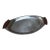 Small 1970s Silver-Tone Metal Serving Tray With Wooden Teak Handles For Sale