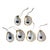 Contemporary Gilded Rimmed Oyster Shell Ornaments- Set of 6 For Sale
