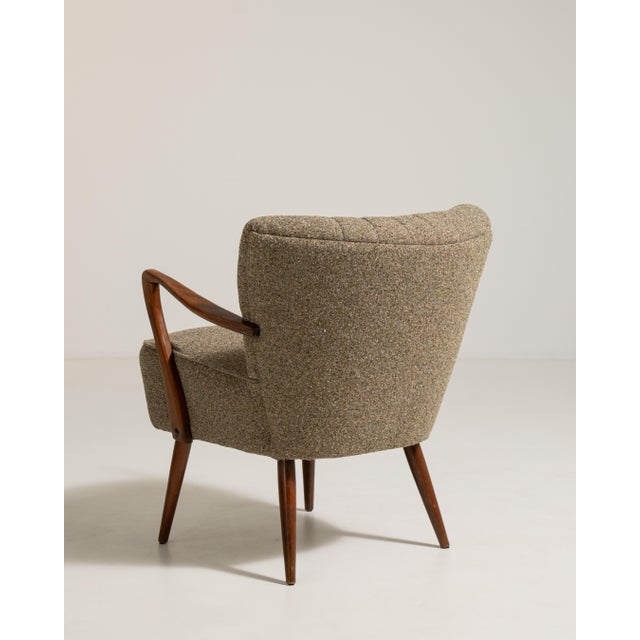Mid-Century Modern Mid-Century Modern Shellback Upholstered Armchair, Antique, Denmark, Circa 1940 For Sale - Image 3 of 13