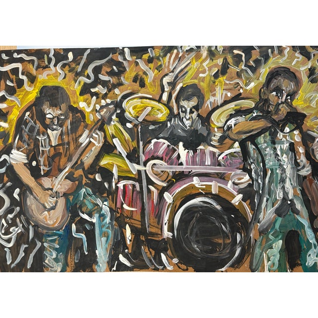 1970s Band of Saints -Haloed Musicians- by Purvis Young (American, 1943–2010) For Sale - Image 5 of 16