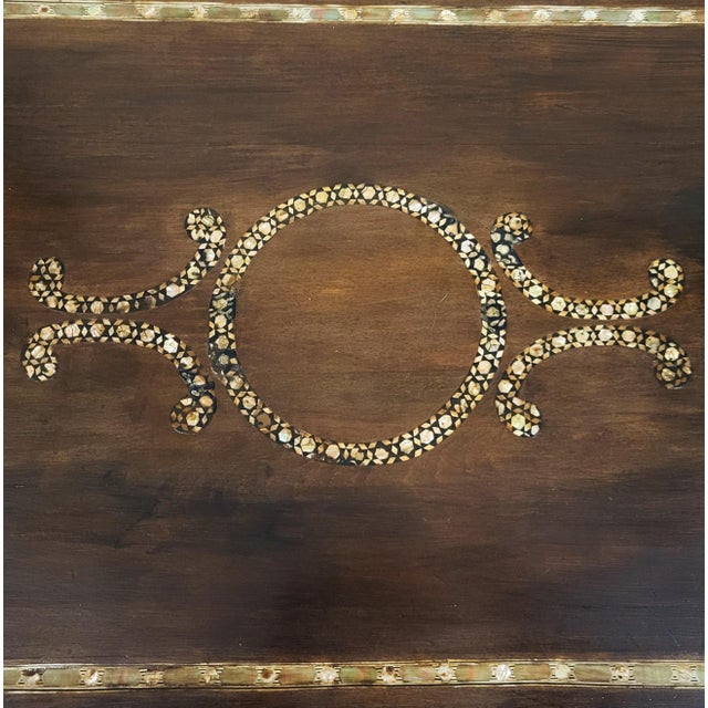 Antique Moroccan Moorish Style Carved & Mother of Pearl Inlaid Table For Sale - Image 11 of 17