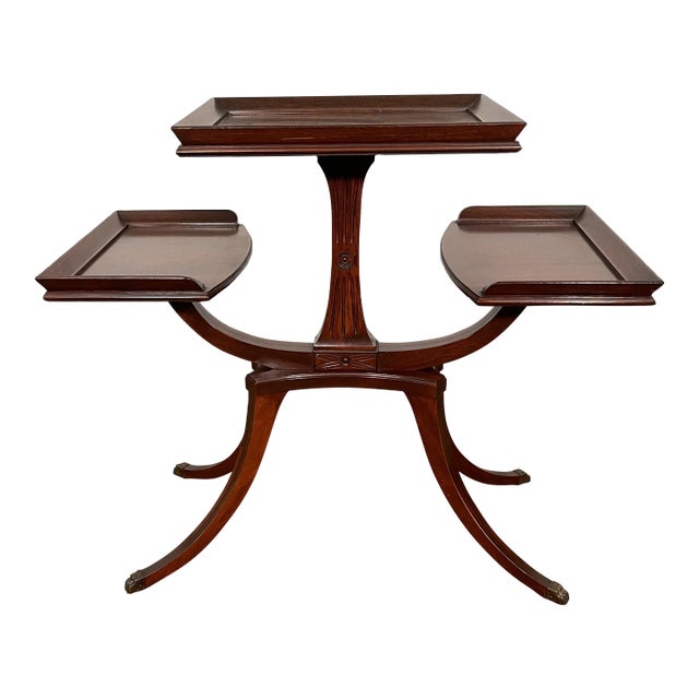 Mid 20th Century Multi Tiered Mahogany Stand For Sale