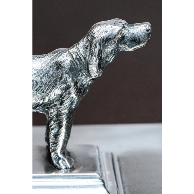 1930s Hunting Theme Dog English Antique Engine Turned Sterling Silver Writing Ink Blotter Desk Office Home Decor For Sale - Image 5 of 14