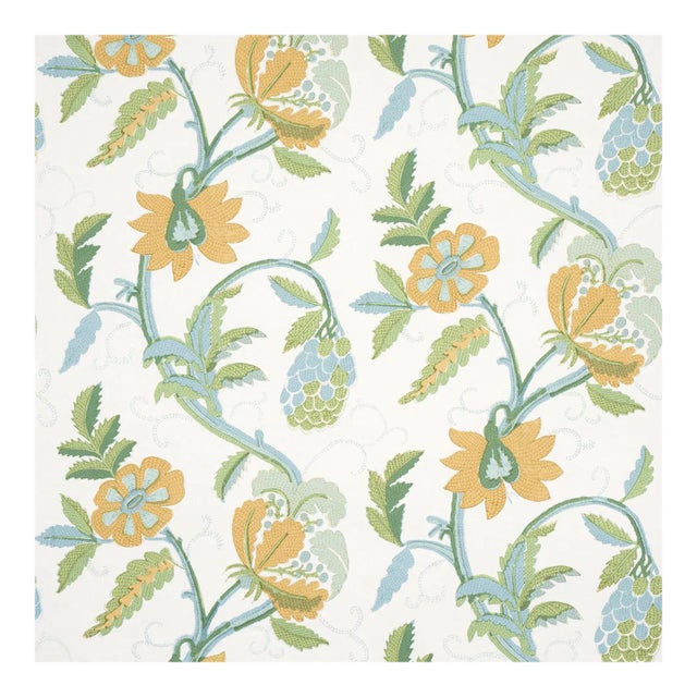 Sample - Schumacher Indali Wallpaper in Citron & Mineral For Sale