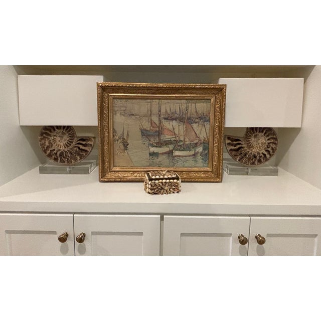 Vintage Palm Beach Style Rectangular Encrusted Shell Box in Neutral Palette For Sale - Image 4 of 18