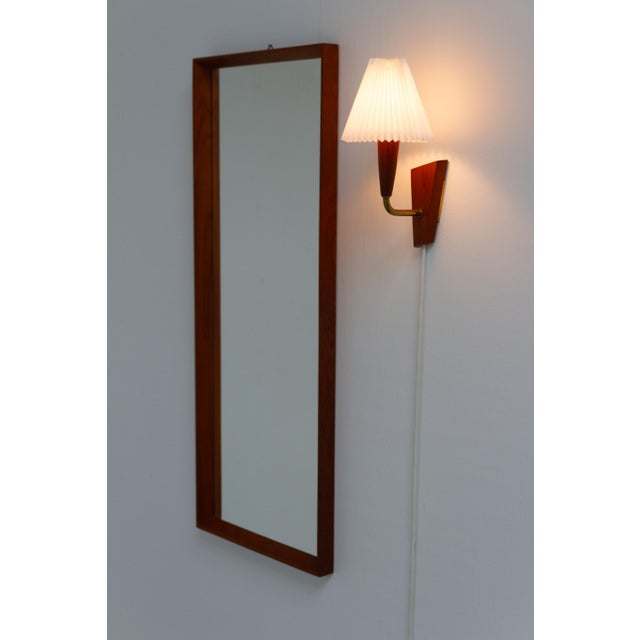 Mid-Century Danish Teak Hallway Mirror and Sconce, 1950s, Set of 2 For Sale - Image 12 of 18