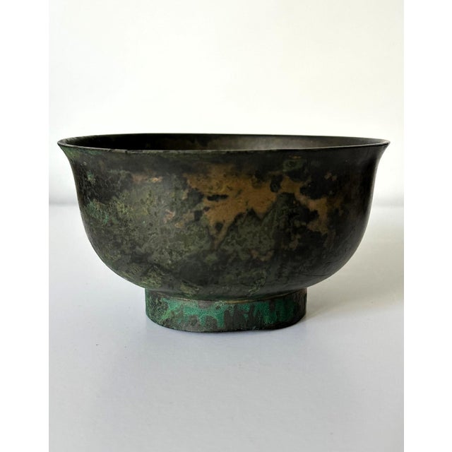 Bronze Collection of Three Korean Antique Bronze Bowls For Sale - Image 8 of 12