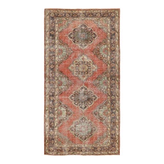 Mid 20th Century Vintage Worn Turkish Konya Rug For Sale