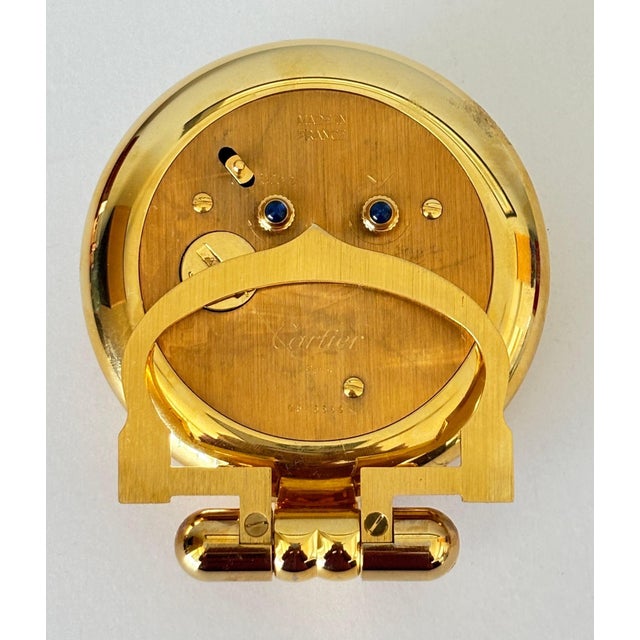 Cartier Colisee Art Deco 24k Gold-Plated Travel Desk Clock, 1990s For Sale - Image 13 of 14