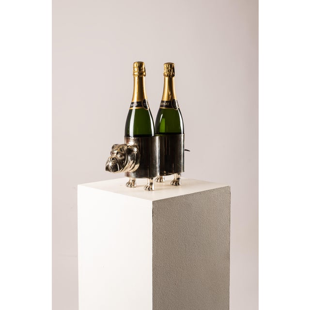 Bulldog Bottle Holder in Polished Metal, 1970s For Sale - Image 12 of 14