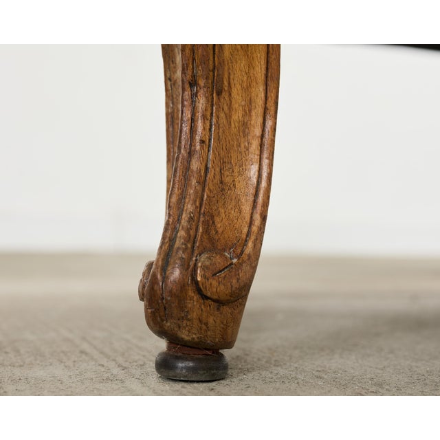 Pair of French Louis XV Style Walnut Bergeres With Linen For Sale - Image 17 of 18