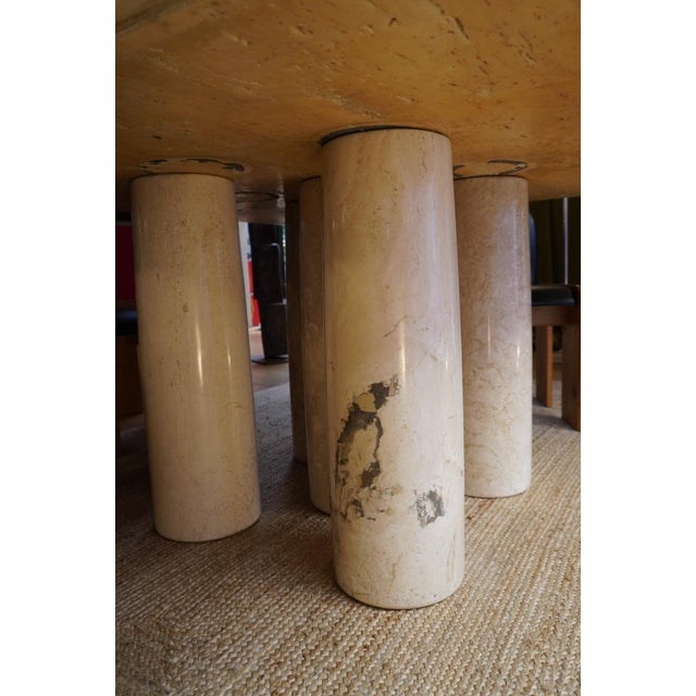 Ivory Travertine Colonnato Table by Mario Bellini for Cassina, 1970s For Sale - Image 8 of 9