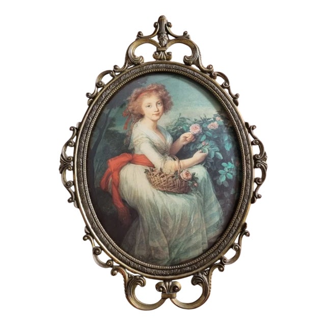 Convex Brass Frame, Picture, 1950s-1970s For Sale