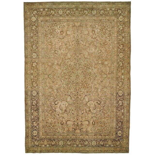 Early 20th Century Zabihi Collection Elegant Palace Size Antique Persian Tabriz For Sale - Image 5 of 12