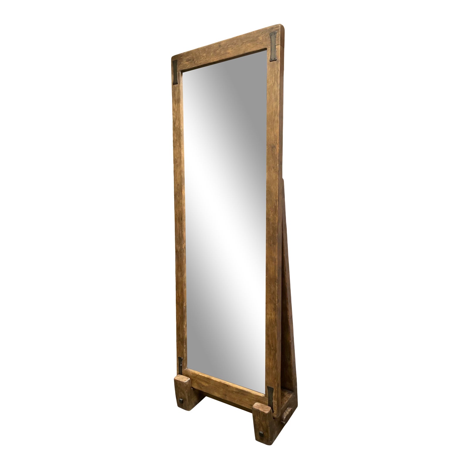 Custom Design Two Piece Wood Framed Floor Mirror Chairish