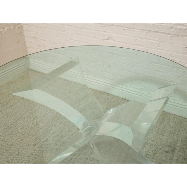 Transparent Vintage Lucite Sculptural Dining Table With Glass Top For Sale - Image 8 of 11