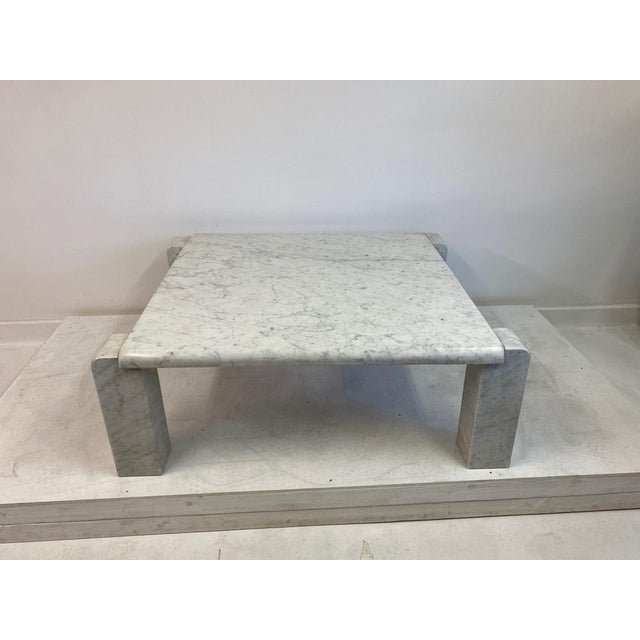 White Italian Coffee Table in Carrara Marble from Skipper, 1970s For Sale - Image 8 of 14