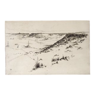 Lee Sturges Etching of Western Oil Fields For Sale