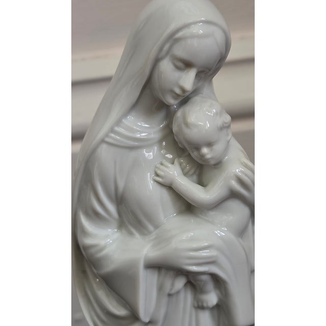 Mid 20th Century Mid-20th-Century Metzler & Ortloff German Porcelain Madonna and Child Figurine For Sale - Image 5 of 18