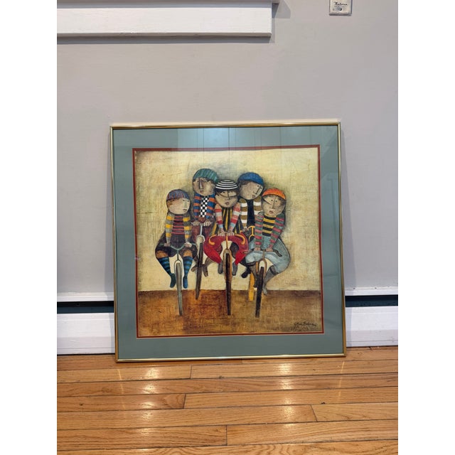 Graciela Rodo Boulanger lithograph of "Tour de France". Rodo Boulanger is a Bolivian artist known for her children...