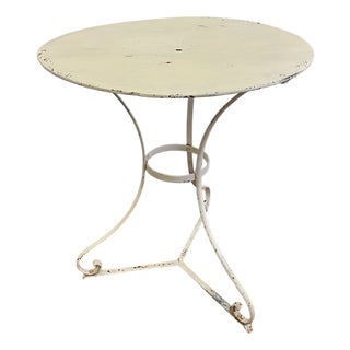 Pedestal Table in White Iron For Sale