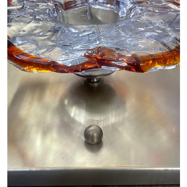 Glass Pair of Murano Glass Flower Sconces Designed by Mazzega, Italy, 1970's For Sale - Image 7 of 7