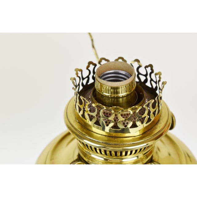 Vintage Electrified Rayo Oil Lamps With Blue Shades a Pair Chairish