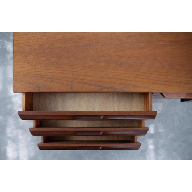 Mid-Century Modern Brown Teak Desk, 1960s For Sale - Image 9 of 18