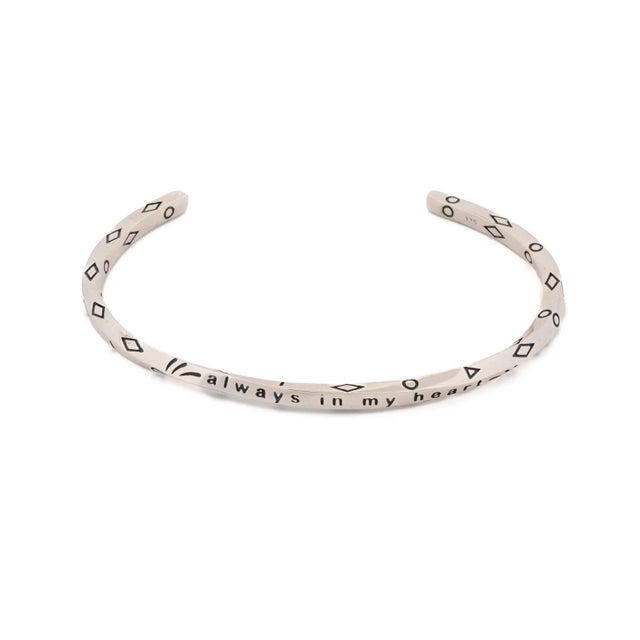 Early 21st Century Always In My Heart Silver Cuff Bracelet For Sale - Image 5 of 5