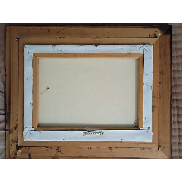 Green Mid 20th Century Original Oil Painting Signed by Artist T. Dennis, Framed For Sale - Image 8 of 12