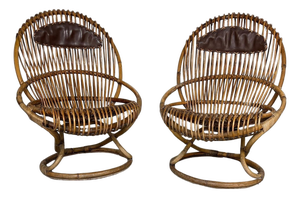Bamboo Armchairs by Tito Agnoli, 1960s, Set of 2
