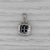 0.75ctw Blue Sapphire Diamond Halo Pendant 18k White Gold Small Drop For Sale - Image 4 of 5