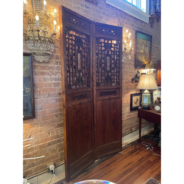 Mid 20th Century 2-Panel Asian Wooden Panels For Sale - Image 10 of 10