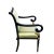 Mid Century French Style Black Lacquer Wood ArmChair W/Thai Silk For Sale In New York - Image 6 of 7