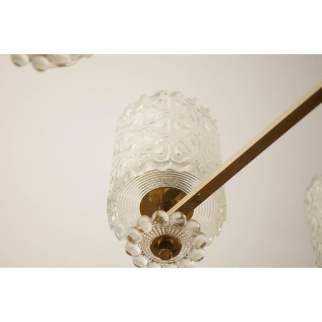 Vintage Brass and Glass Chandelier from Austria, 1970s For Sale - Image 6 of 10