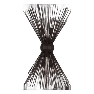 Kelly Wearstler for Visual Comfort Signature Strada Medium Symmetrical Sconce in Aged Iron For Sale