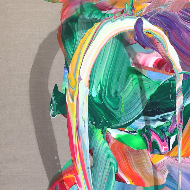 Purple Av_943 - Original Contemporary Fluid Abstract Acrylic Painting on Linen by Alex Voinea For Sale - Image 8 of 10