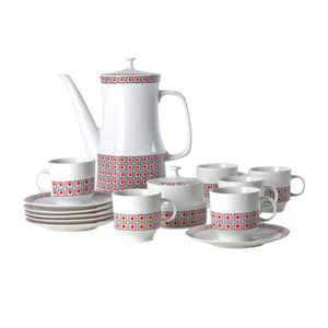 Czechoslovakian Porcelain Coffee Set, 1960s, Set of 14