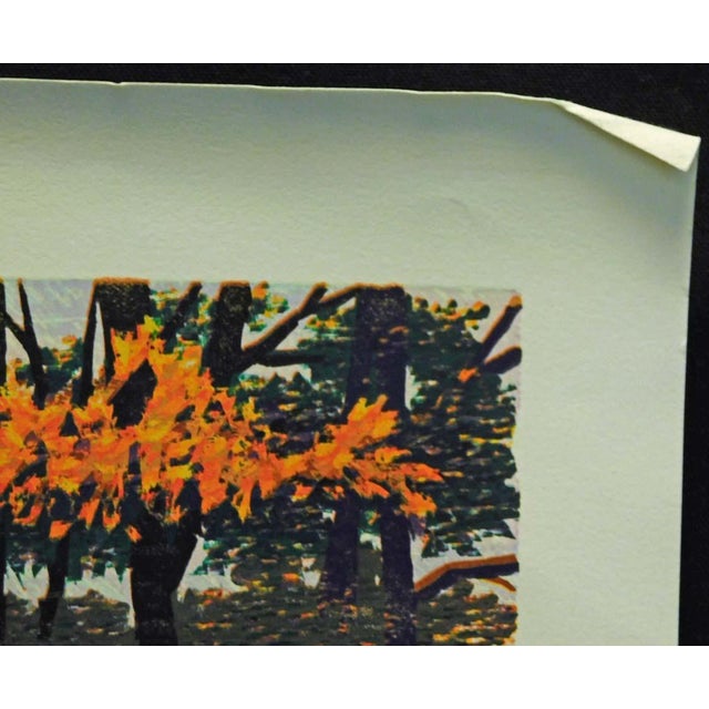 1980s Gordon Mortensen "Sherborn Woods" Hand Signed Woodcut Print For Sale - Image 5 of 7