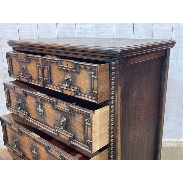 English Oak Chest of Drawers, 1950s For Sale - Image 9 of 18