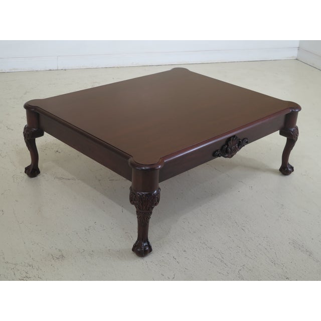 Chippendale Henkel Harris Large Ball Claw Mahogany Coffee Table