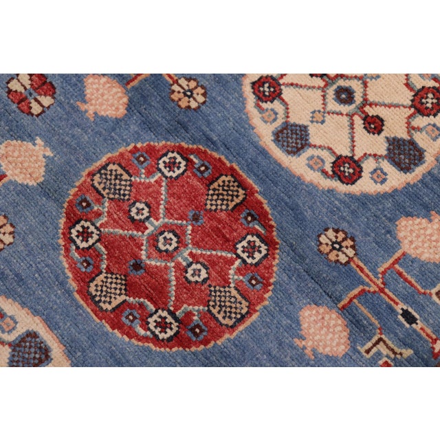 2010s Rustic Kazak Light Blue/Beige Wool Runner Rug- 2'11''x13'6'' For Sale - Image 5 of 10