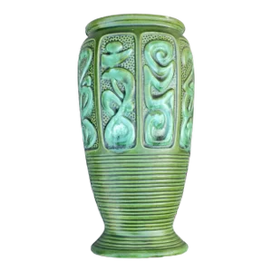 Mid Century Modern Dee Bee Co Green Ceramic Vase