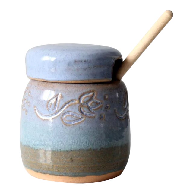 Crisman Studio Pottery Honey Jar Circa 1994 For Sale