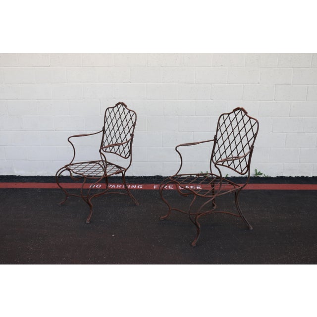 Late 20th Century Vintage Set of Eight Gregorius Pineo Faux Bois Twig Iron Outdoor Armchairs — Los Angeles, Ca For Sale - Image 9 of 18