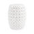 The Lovell Garden Stool is a ceramic garden stool with a barrel form and a delicate petal-flower pierced pattern in a...