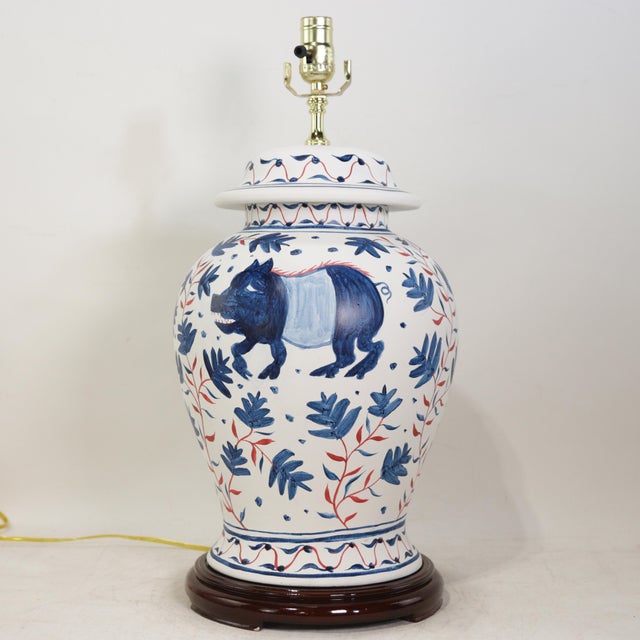 Add timeless charm and artistic character to your home with this stunning pair of vintage ceramic table lamps featuring...